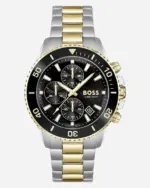 Hugo Boss Admiral Svart/Gulguldtonat stål 46 mm 1513908