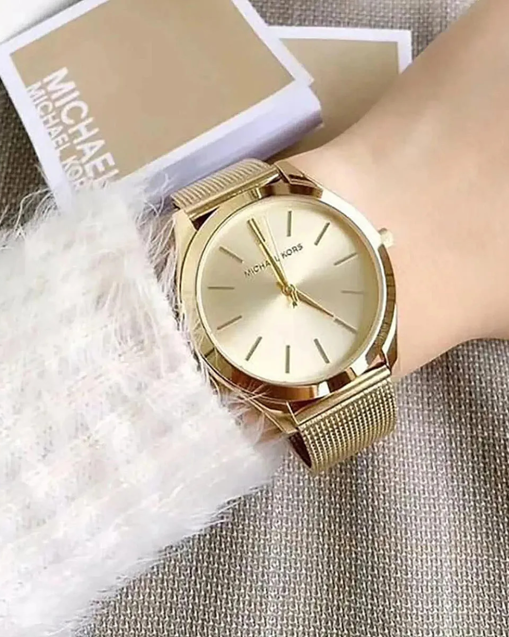 Michael Kors Slim Runway Guldtonat Stål 42 mm MK3282 Michael Kors Slim Runway Guldtonat Stål 42 mm MK3282