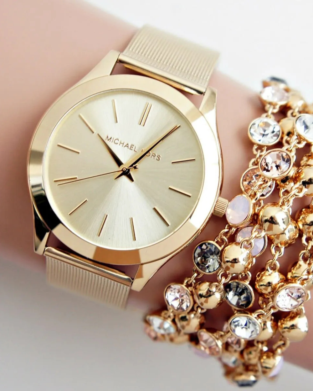 Michael Kors Slim Runway Guldtonat Stål 42 mm MK3282 Michael Kors Slim Runway Guldtonat Stål 42 mm MK3282