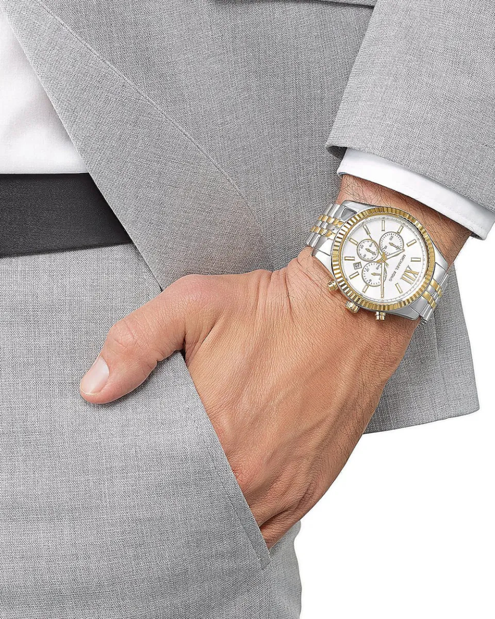 MK8344-5 Michael Kors Lexington Silver/Guld Stål 44 mm - Bild 5