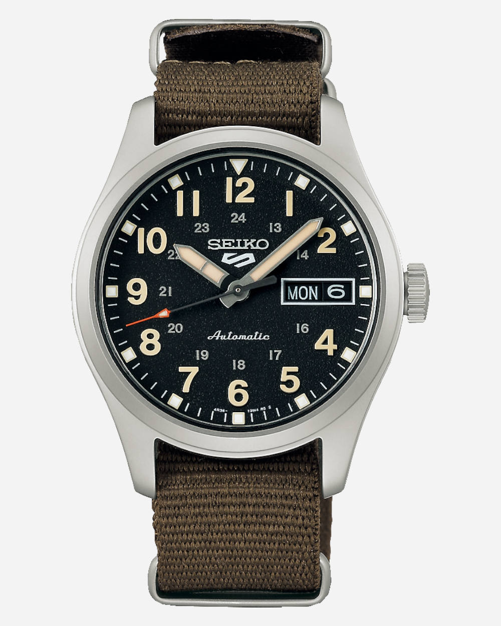 SEIKO 5 Sports Automatisk Svart/Textil 36 mm SRPJ85K1 SEIKO 5 Sports Automatisk Svart/Textil 36 mm SRPJ85K1