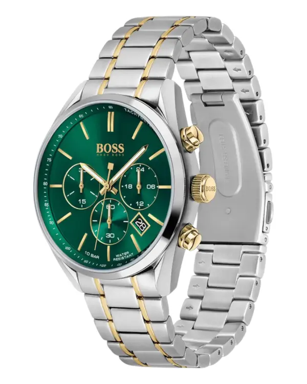 Hugo Boss Champion Herrklocka Grön/Gulguldtonat stål 44 mm 1513878