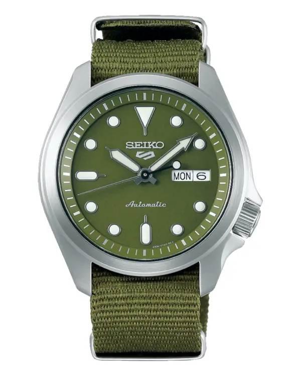 Seiko 5 Sports Automatisk Herrklocka Grön/Textil 40 mm SRPE65K1