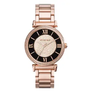 Michael Kors Catlin Damklocka Svart/Roséguld Stål 38 mm MK3339 | Urme