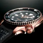 Seiko 5 Sports Automatisk Herrklocka Svart/Läder Roseguld 43 mm SRPD76K1