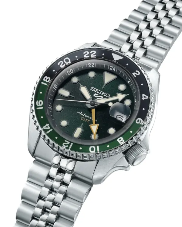 Seiko 5 Sports GMT Automatisk Herrklocka Grön/Stål 43 mm SSK035K1