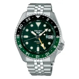 Seiko 5 Sports GMT Automatisk Herrklocka Grön/Stål 43 mm SSK035K1