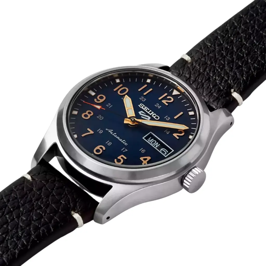 Seiko 5 Sports Automatisk Herrklocka Blå/Läder 40 mm SRPG39K1