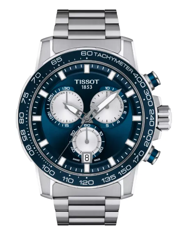 Tissot Supersport Chrono Kronograf Herrklocka Blå/Stål 45.5 mm T1256171104100