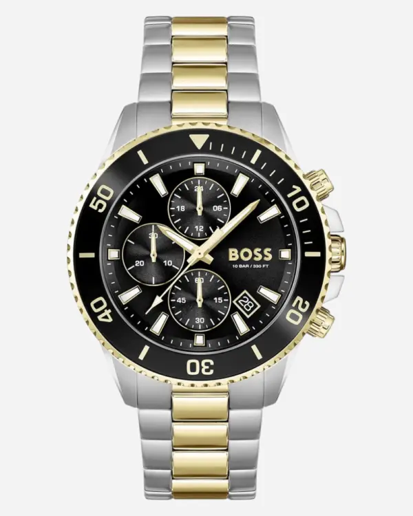 Hugo Boss Admiral Svart/Gulguldtonat stål 46 mm 1513908
