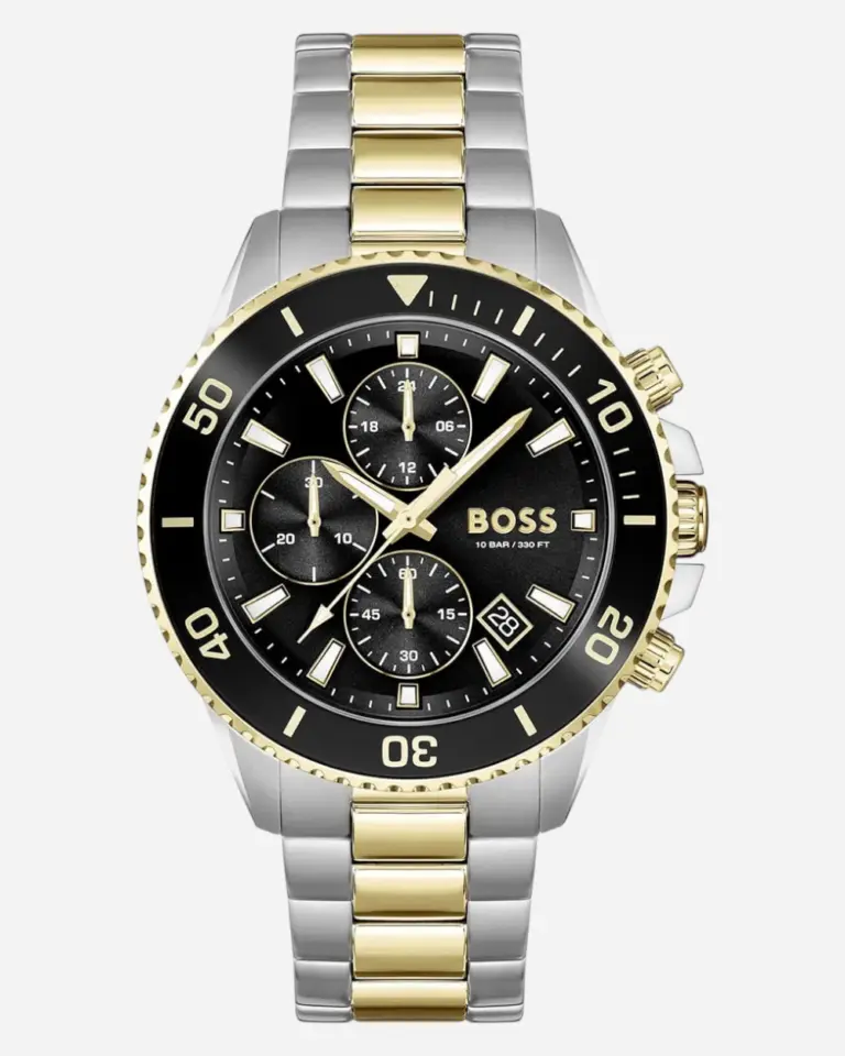 Hugo Boss Admiral Svart/Gulguldtonat stål 46 mm 1513908