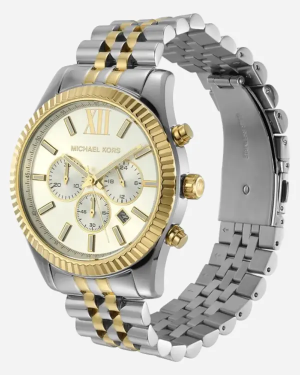 Michael Kors Lexington Silver/Guld Stål 44 mm MK8344