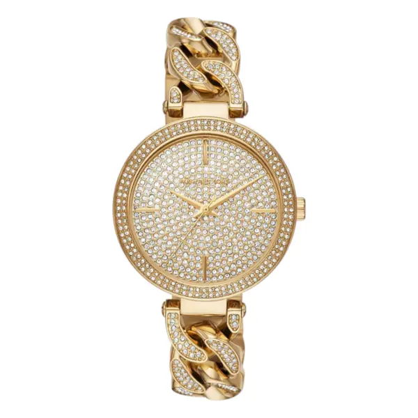 Michael Kors Catelyn Quartz Kristaller Guldfärgad Stållänk Guld