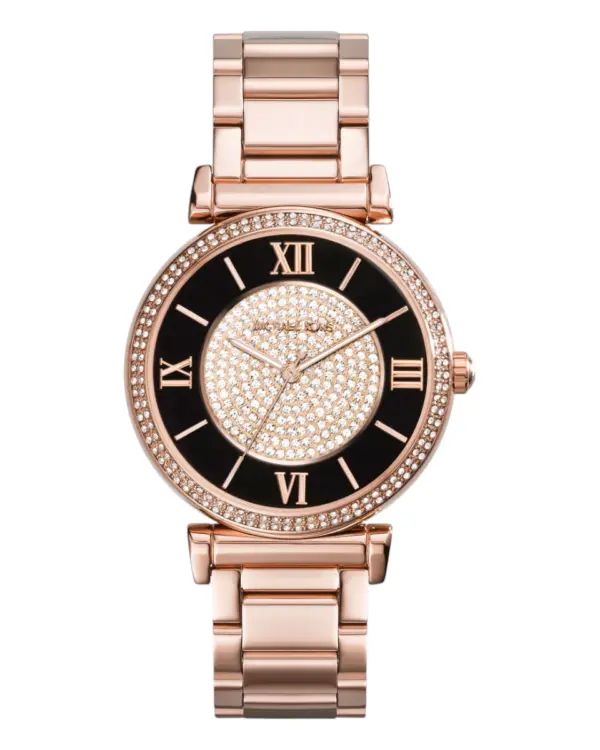Michael Kors Catlin Damklocka Svart/Roséguld Stål 38 mm MK3339 | Urme