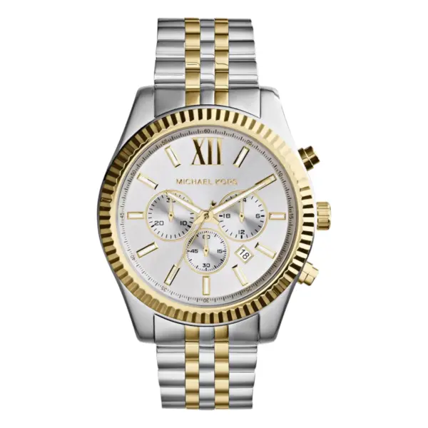 Michael Kors Lexington Quartz Kronograf Tvåfärgad Stållänk Silver