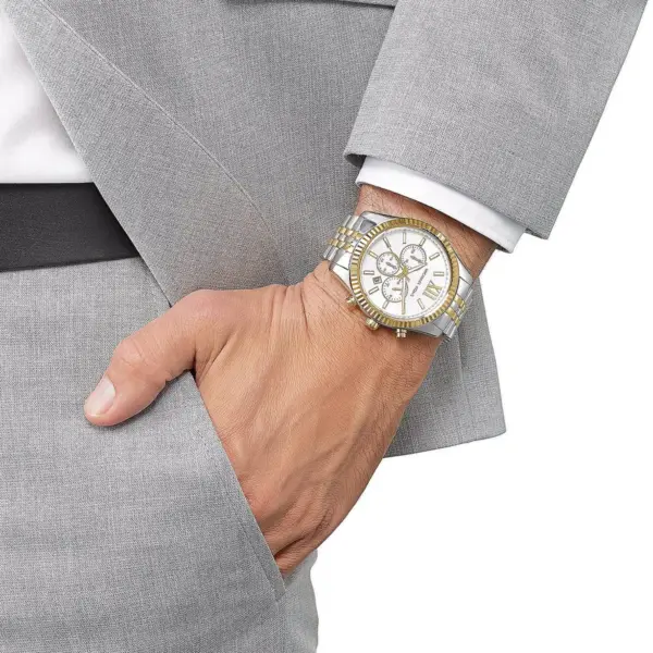 Michael Kors Lexington Quartz Kronograf Tvåfärgad Stållänk Silver, bild 2