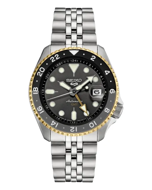 Seiko 5 Sports GMT Automatisk Herrklocka Svart/Stål 42 mm SSK021K1