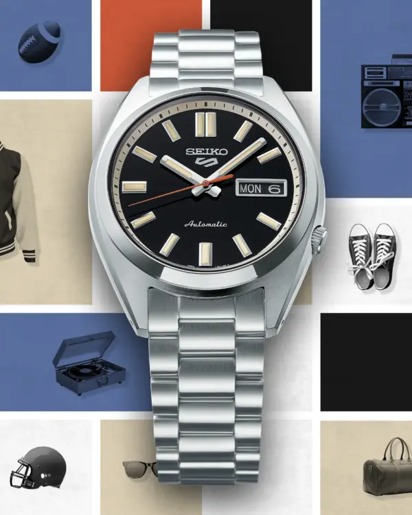 Seiko 5 Automatisk Herrklocka Svart/Stål 37 mm SRPK89K1