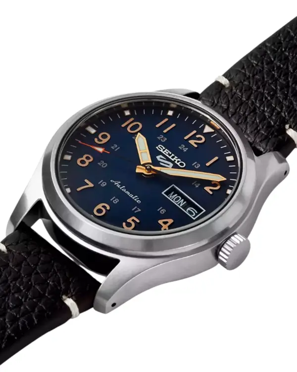 Seiko 5 Sports Automatisk Herrklocka Blå/Läder 40 mm SRPG39K1