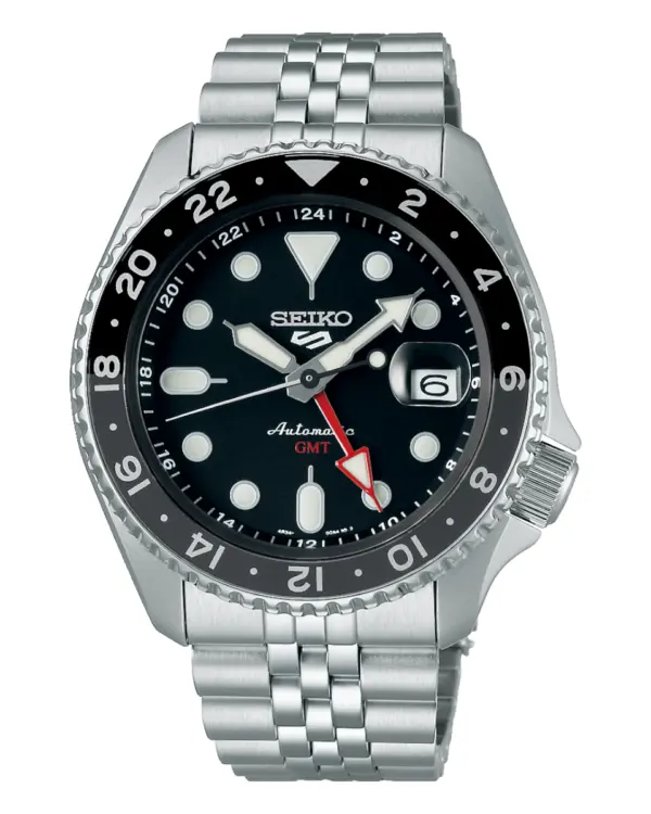 Seiko 5 Sports GMT Automatisk Herrklocka Svart/Stål 43 mm SSK001K1