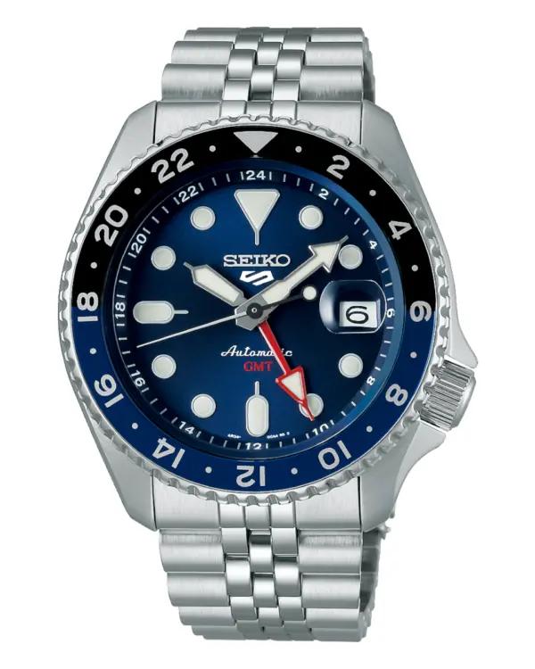 Seiko 5 Sports GMT Automatisk Herrklocka Blå/Stål 43 mm SSK003K1