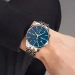 BOSS Associate Blå/Silver-Guld Stål 42 mm - Bild 3