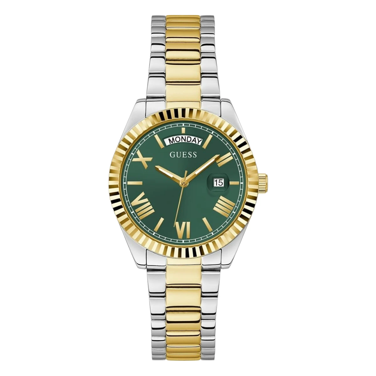 GW0308L5 Guess Luna Grön/Gulguldtonat stål 36 mm - Bild 1