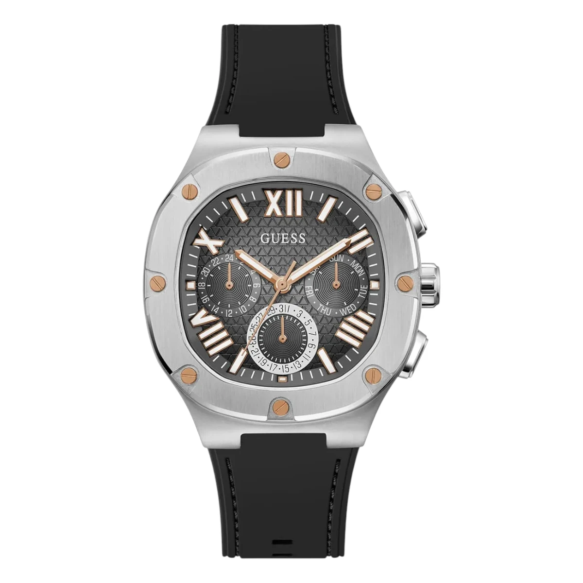 GW0571G1 Guess Headline Grå/Gummi 42 mm - Bild 1