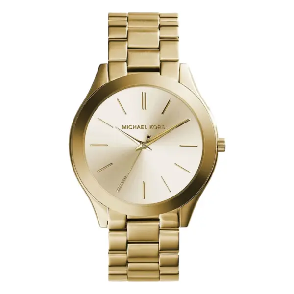 Michael Kors Slim Runway Quartz Guldfärgad Stållänk Guld