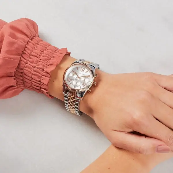 Michael Kors Lexington Quartz Kronograf Trefärgad Stållänk Silver, bild 2