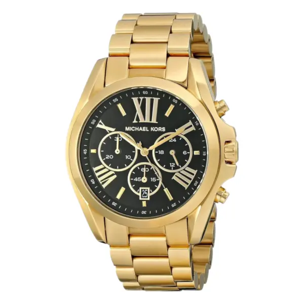 Michael Kors Bradshaw Quartz Kronograf Guldfärgad Stållänk Svart, bild 2