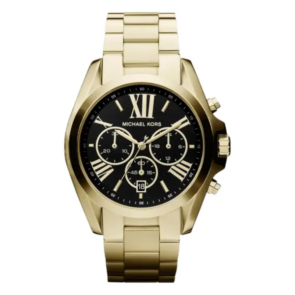 Michael Kors Bradshaw Quartz Kronograf Guldfärgad Stållänk Svart
