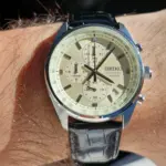 Seiko Conceptual Chronograph Antikvit/Svart läder 42 mm - Bild 3