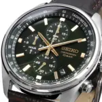 Seiko Classic Chronograph Grön/Brunt läder 42 mm - Bild 2