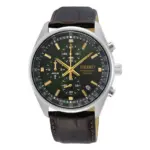 Seiko Classic Chronograph Grön/Brunt läder 42 mm