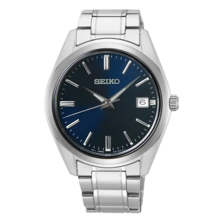 Seiko SUR309P1 med blå solfjäderstavla och stållänk