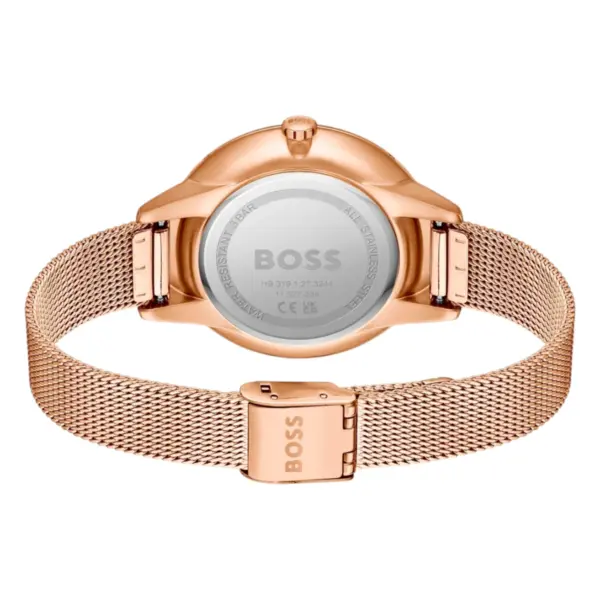Hugo Boss Prime Quartz Multifunktion Roséguld Meshlänk Vit, bild 2