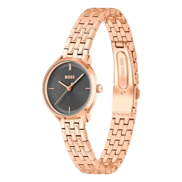 Hugo Boss Lucia Quartz Roséguld Stållänk Grå, bild 2