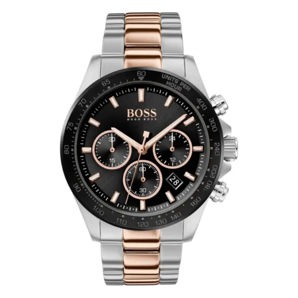 Hugo Boss Hero Quartz Kronograf Tvåfärgad Stållänk Svart