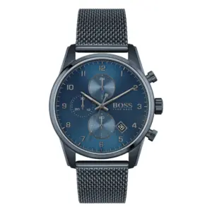 Hugo Boss Skymaster Quartz Kronograf Blå Meshlänk Blå