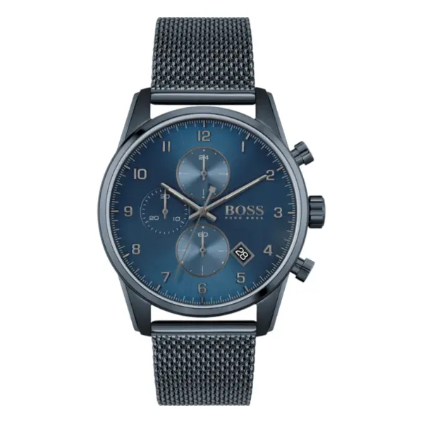 Hugo Boss Skymaster Quartz Kronograf Blå Meshlänk Blå