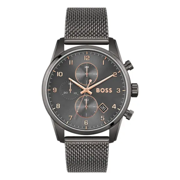 Hugo Boss Skymaster Quartz Kronograf Grå Meshlänk Grå