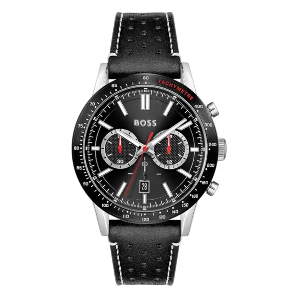 Hugo Boss Allure Quartz Kronograf Läderarmband Svart
