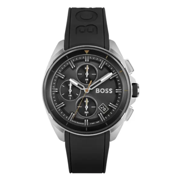 Hugo Boss Volane Quartz Kronograf Gummiarmband Svart