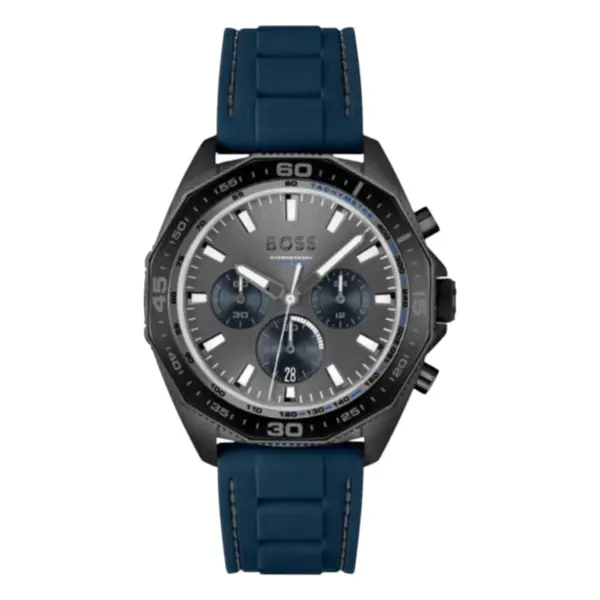 Hugo Boss Energy Quartz Kronograf Svart Silikonarmband Grå