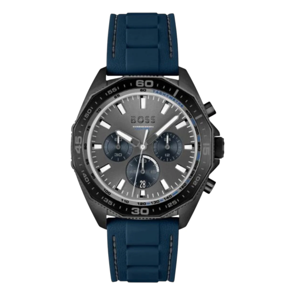 1513972_1 Hugo Boss Quartz Grå/Silikon 44 mm - Bild 1