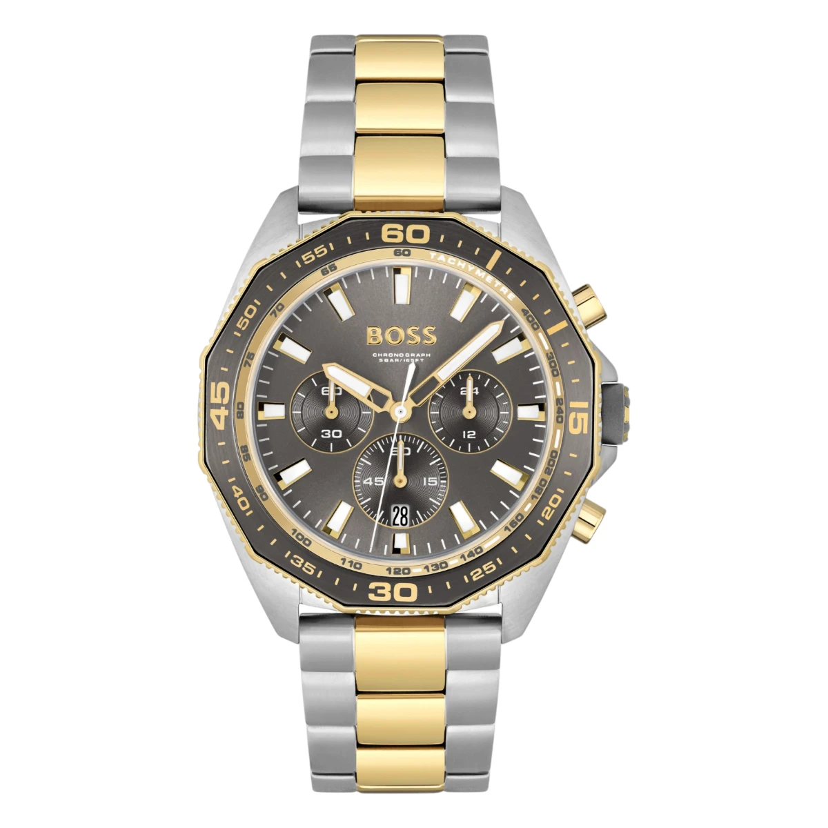 1513974 Hugo Boss Energy Quartz Kronograf Tvåfärgad Stållänk Grå
