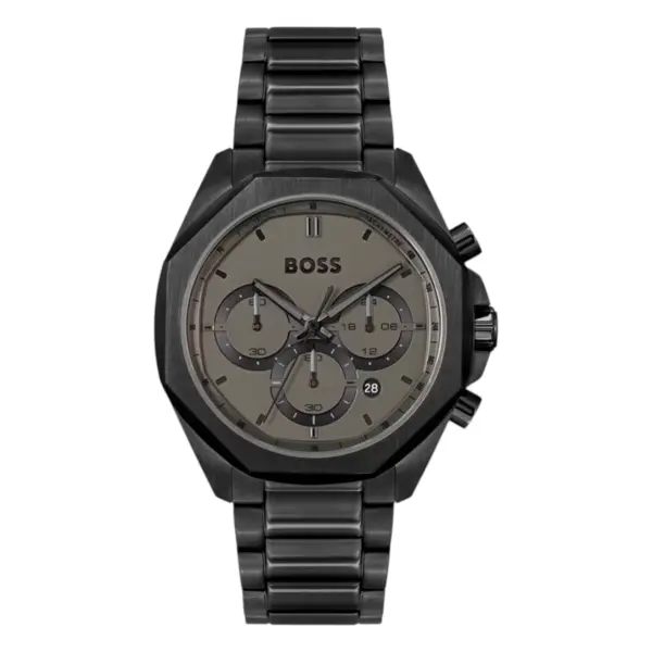 Hugo Boss Cloud Quartz Kronograf Svart Stållänk Grå