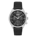 Hugo Boss Gregor Quartz Kronograf Läderarmband Svart