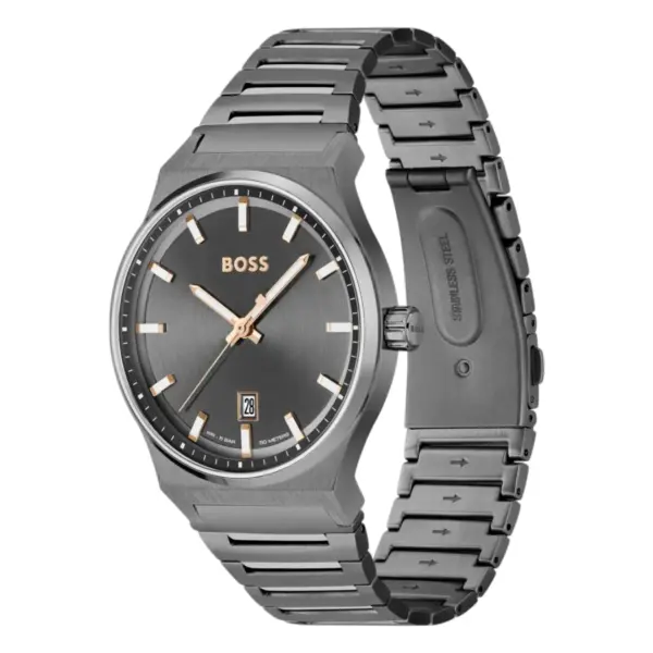 Hugo Boss Candor Quartz Grå Stållänk Grå, bild 2